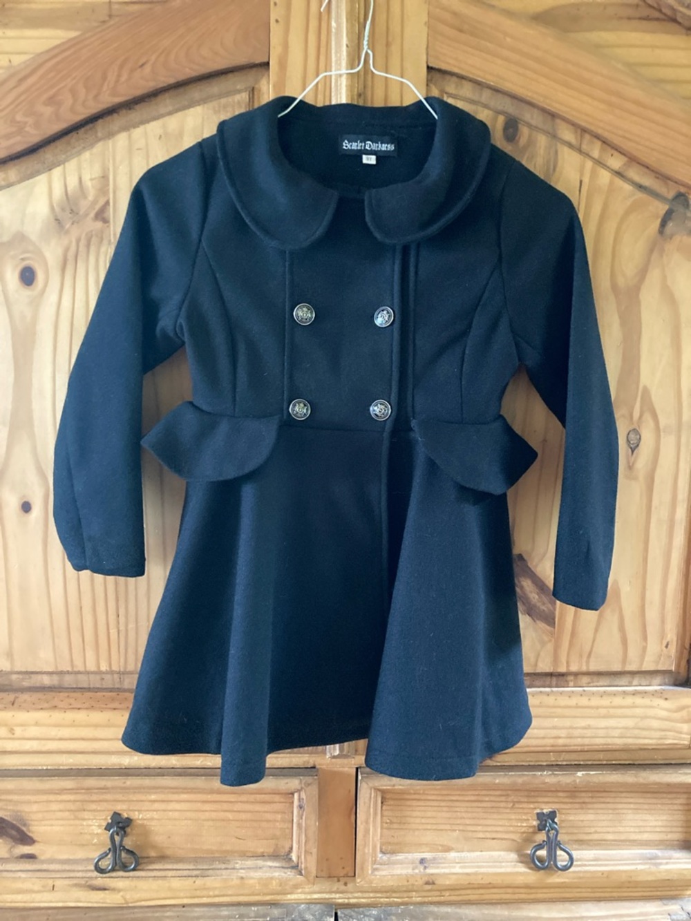 Girls Scarlet Darkness black dressy trench coat size 8